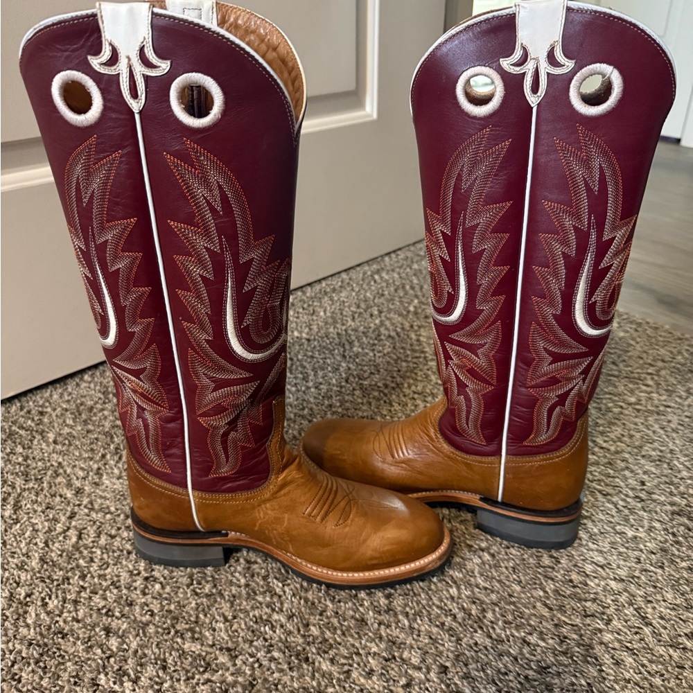Lucchese Brown and Burgundy Women's Boots - Picture 5 of 7